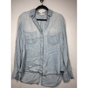 Cloth & Stone Denim Chambray Top Blue Sz M Button-Up